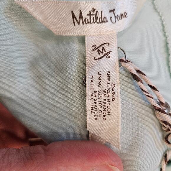 Matilda Jane Palm Tree Paradise Green/Pink Ruffle One Piece Swimsuit Size M - Picture 11 of 13